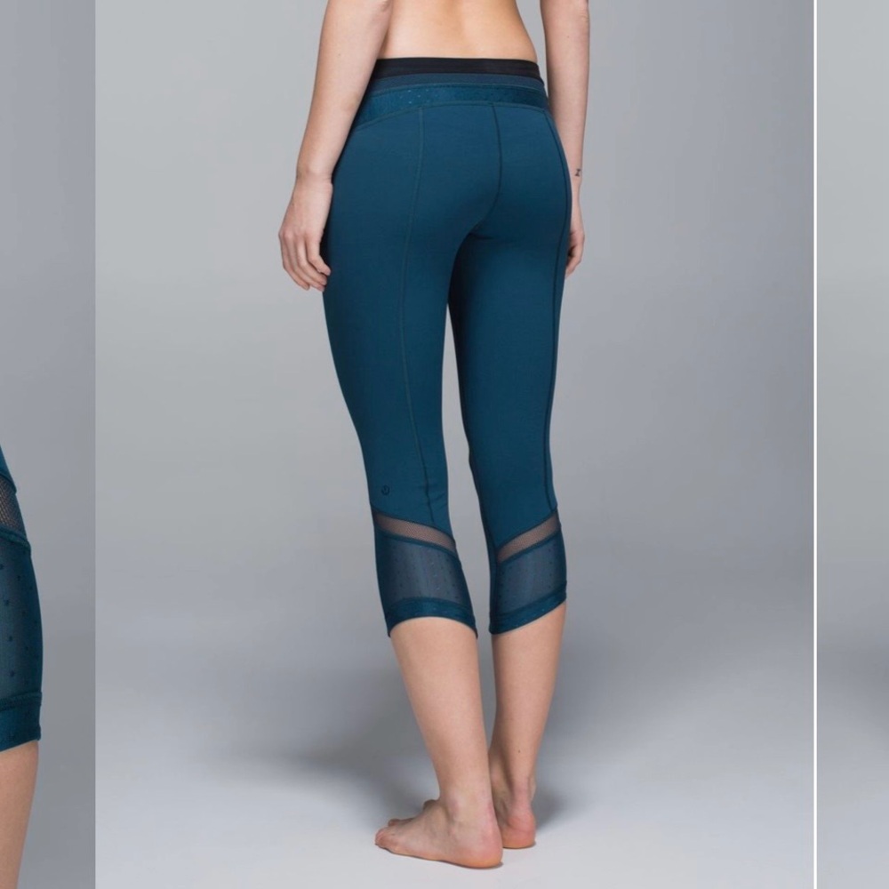 LULULEMON Just Breathe Mesh Crop Alberta Lake NWOT Size 4